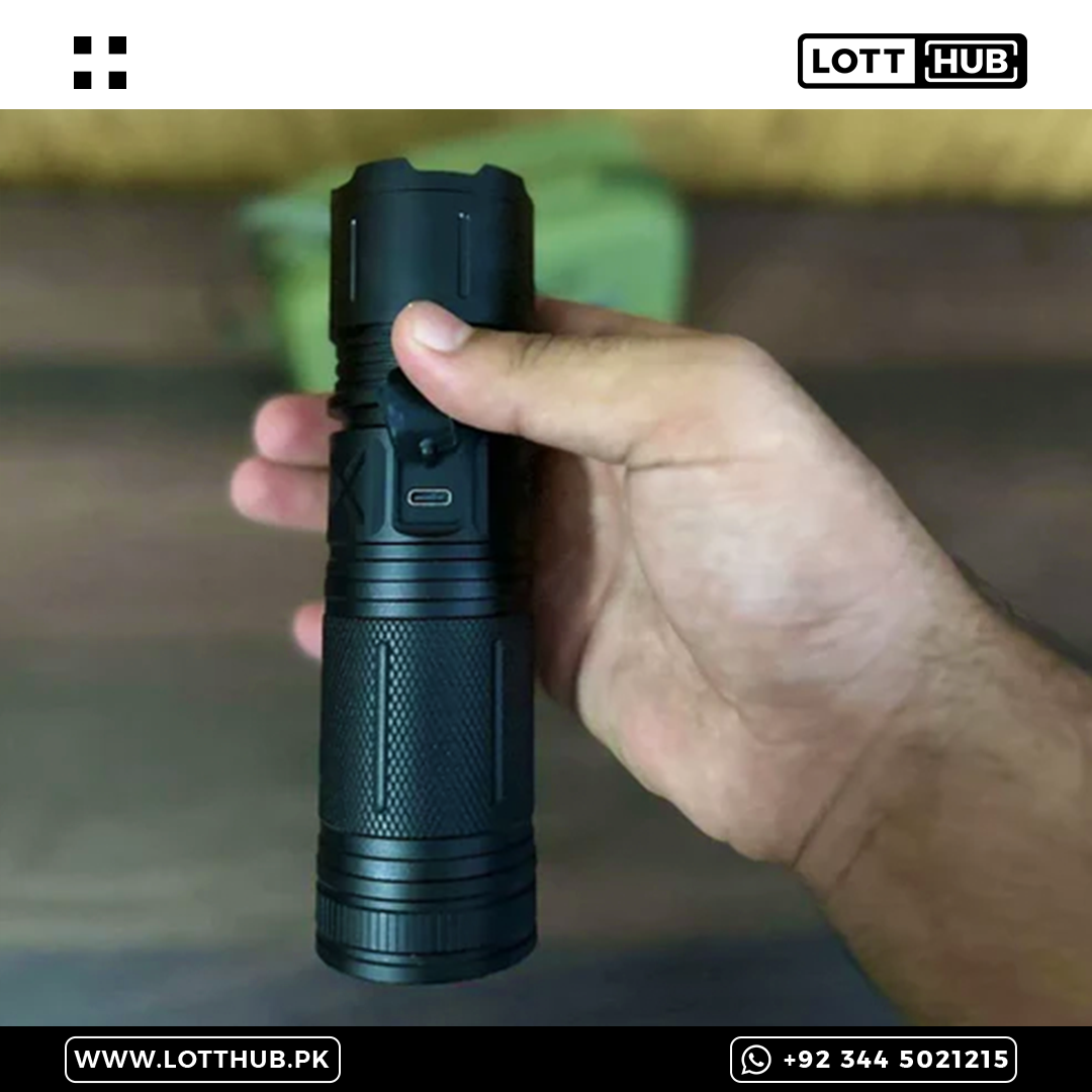 POWERFUL LASER LED P90 Torch 2km Range | Power bank and waterproof