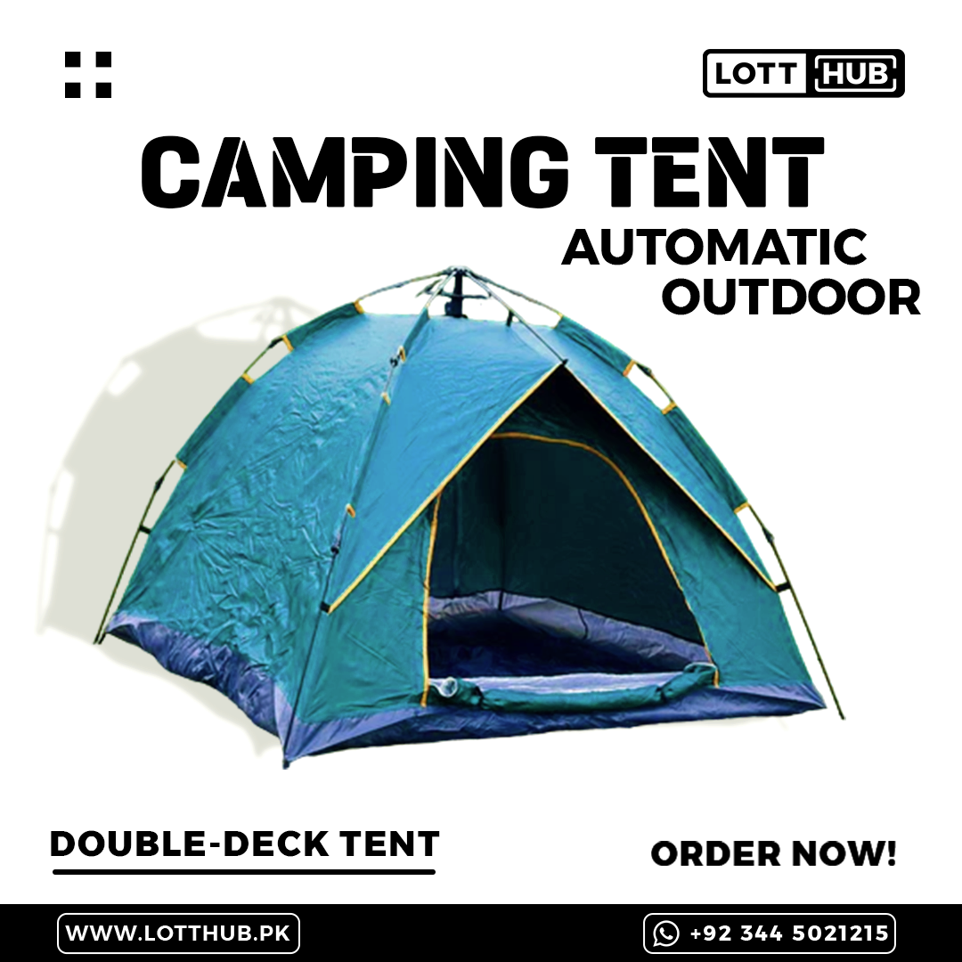DOUBLE LAYER WATERPROOF OUTDOOR AUTOMATIC CAMPING TENT - 4 PERSON
