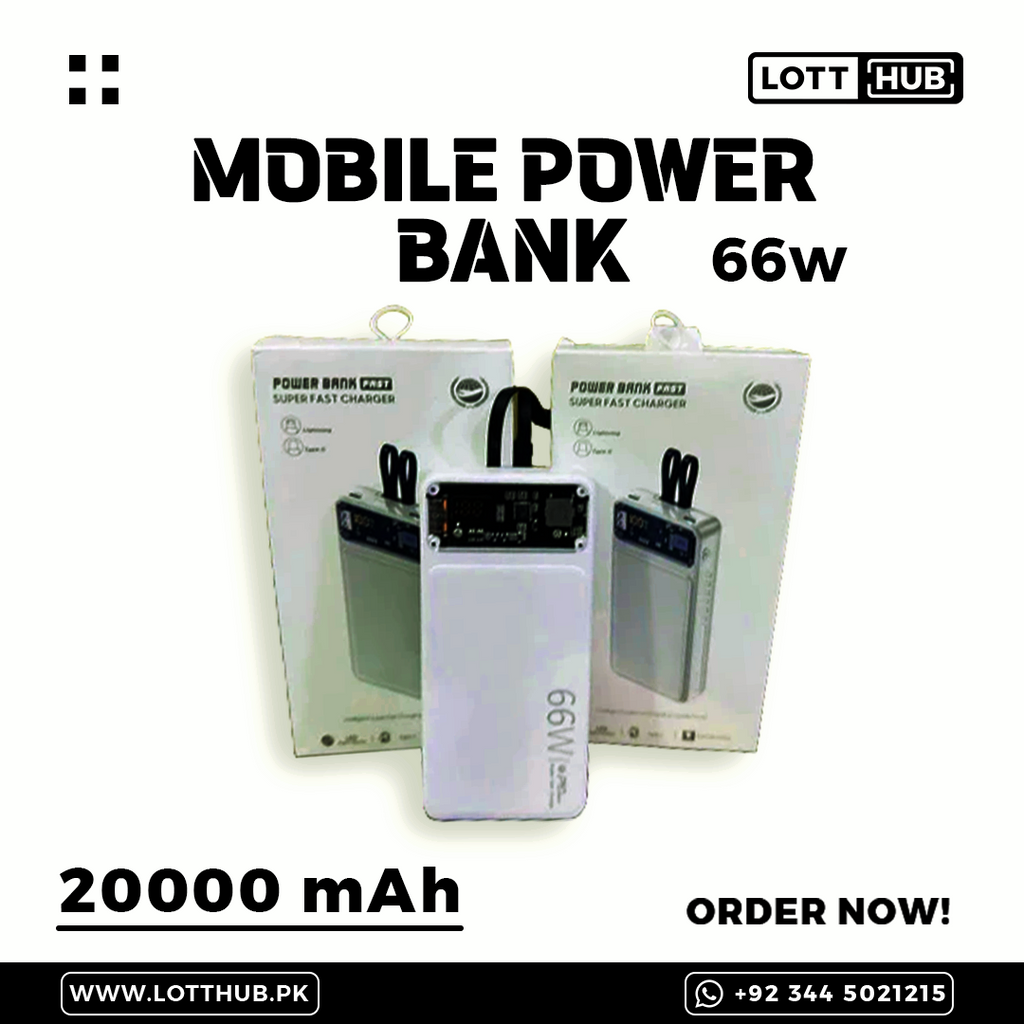66W Modem Cat Power Bank Digital Display With 4 Built-In Fast Charging Mobile Cable