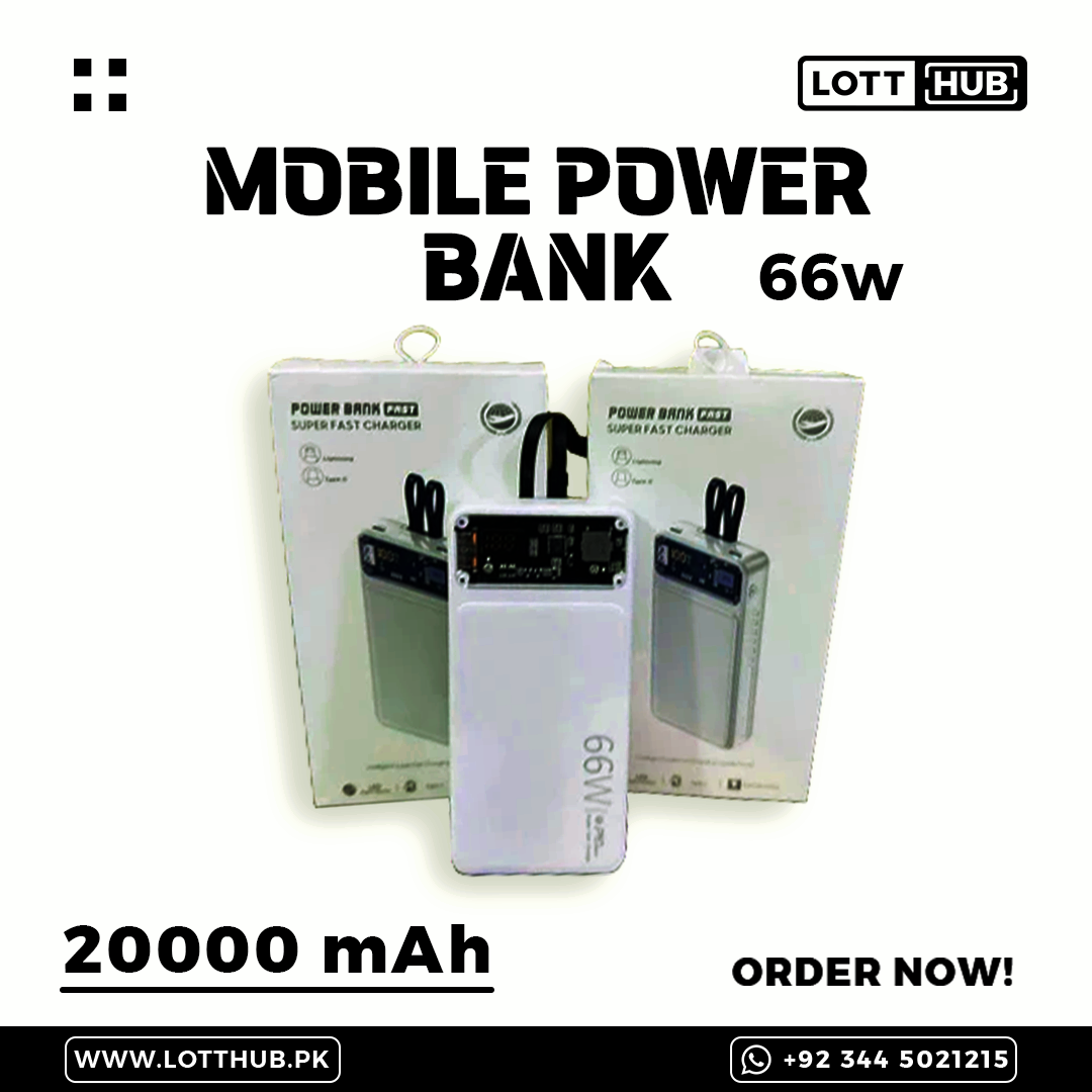 66W Modem Cat Power Bank Digital Display With 4 Built-In Fast Charging Mobile Cable