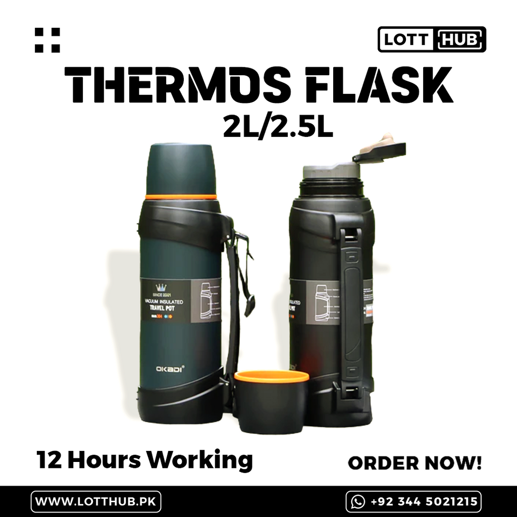 2L/2.5L Imported Travel Thermos Flask | 12 Hours Working