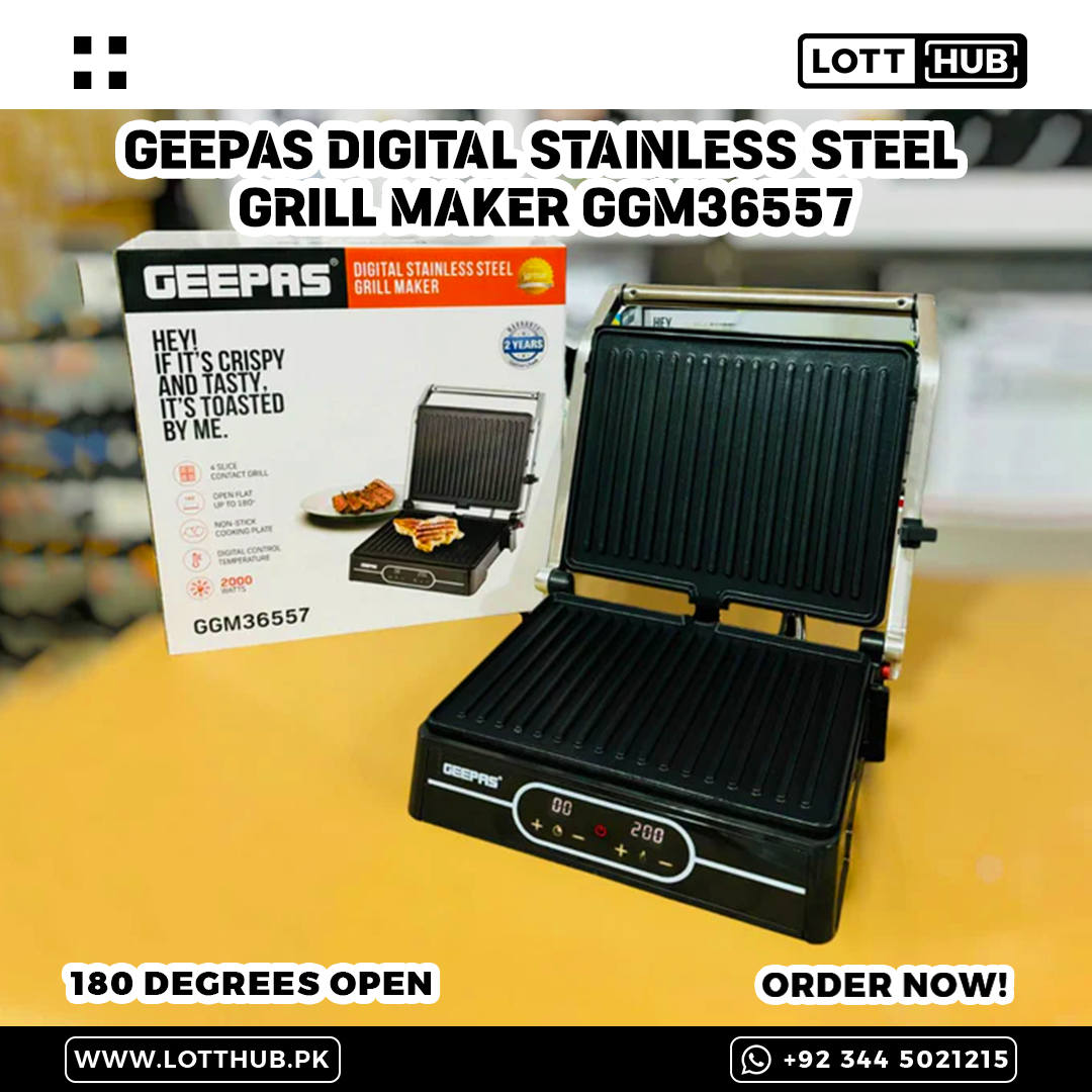 Geepas Digital Stainless Steel Grill Maker GGM36557