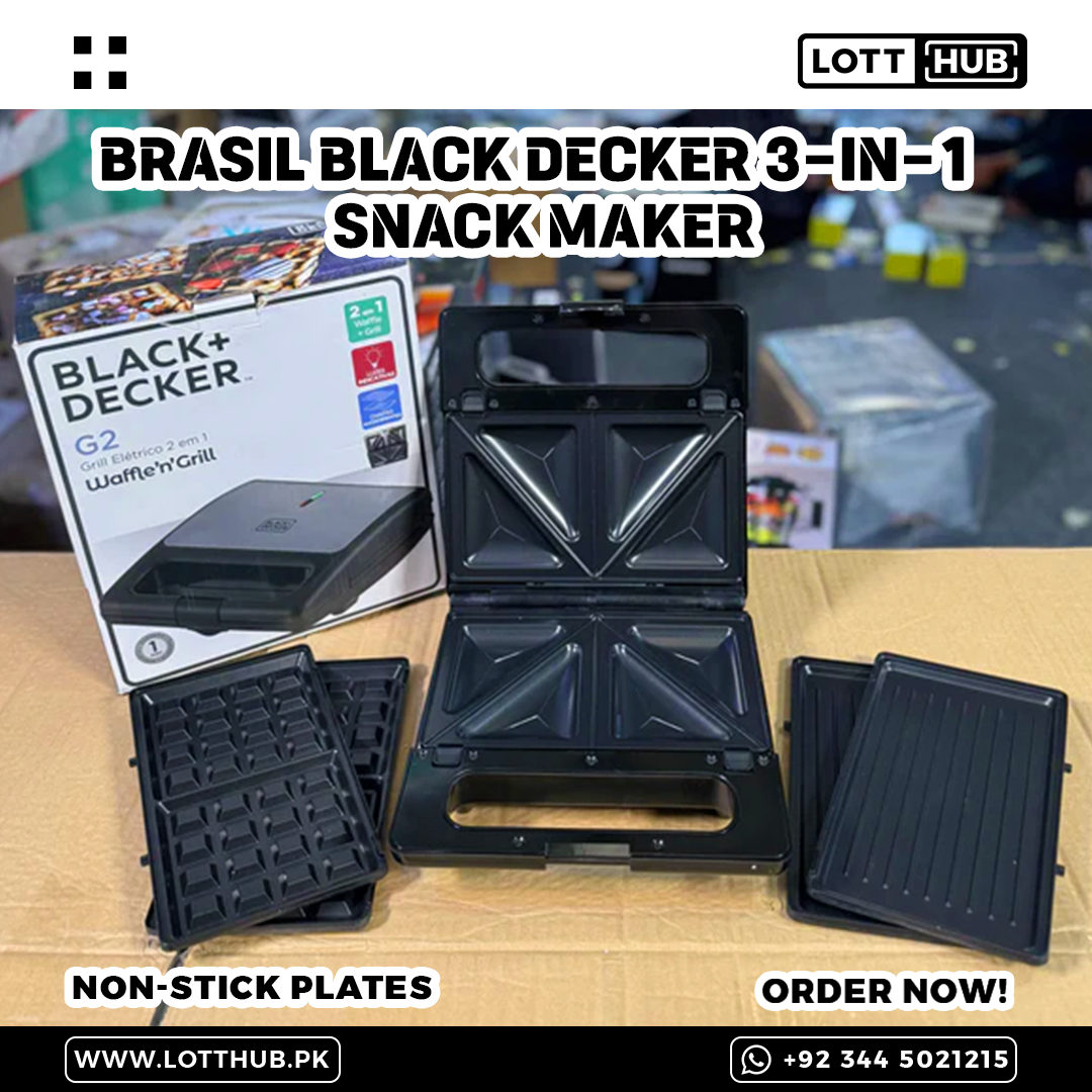 Brasil Lot Imported Black Decker 3-in-1 Snack Maker