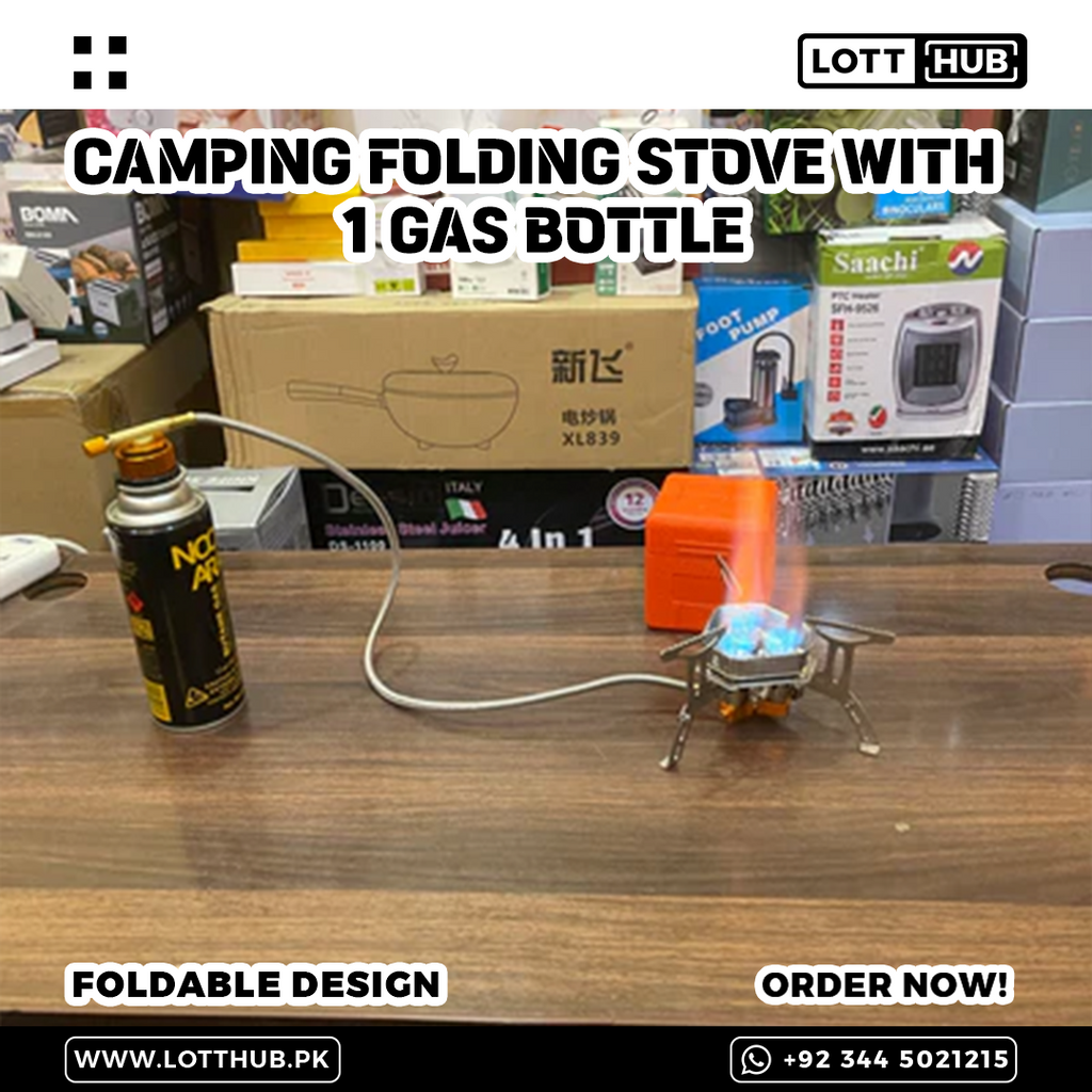 Camping Folding Stove with 1 Gas Bottle
