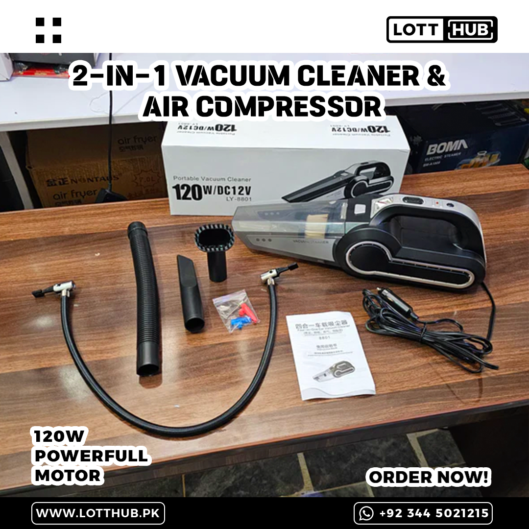 2-in-1 Vacuum Cleaner & Air Compressor