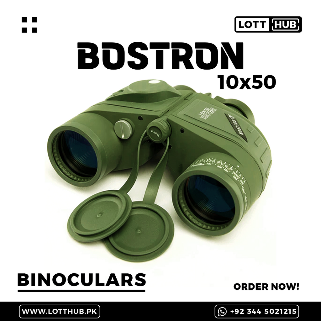 BOSTRON 10X50 BINOCULARS | WATERPROOF TELESCOPE WITH COMPASS | NIGHT VISION