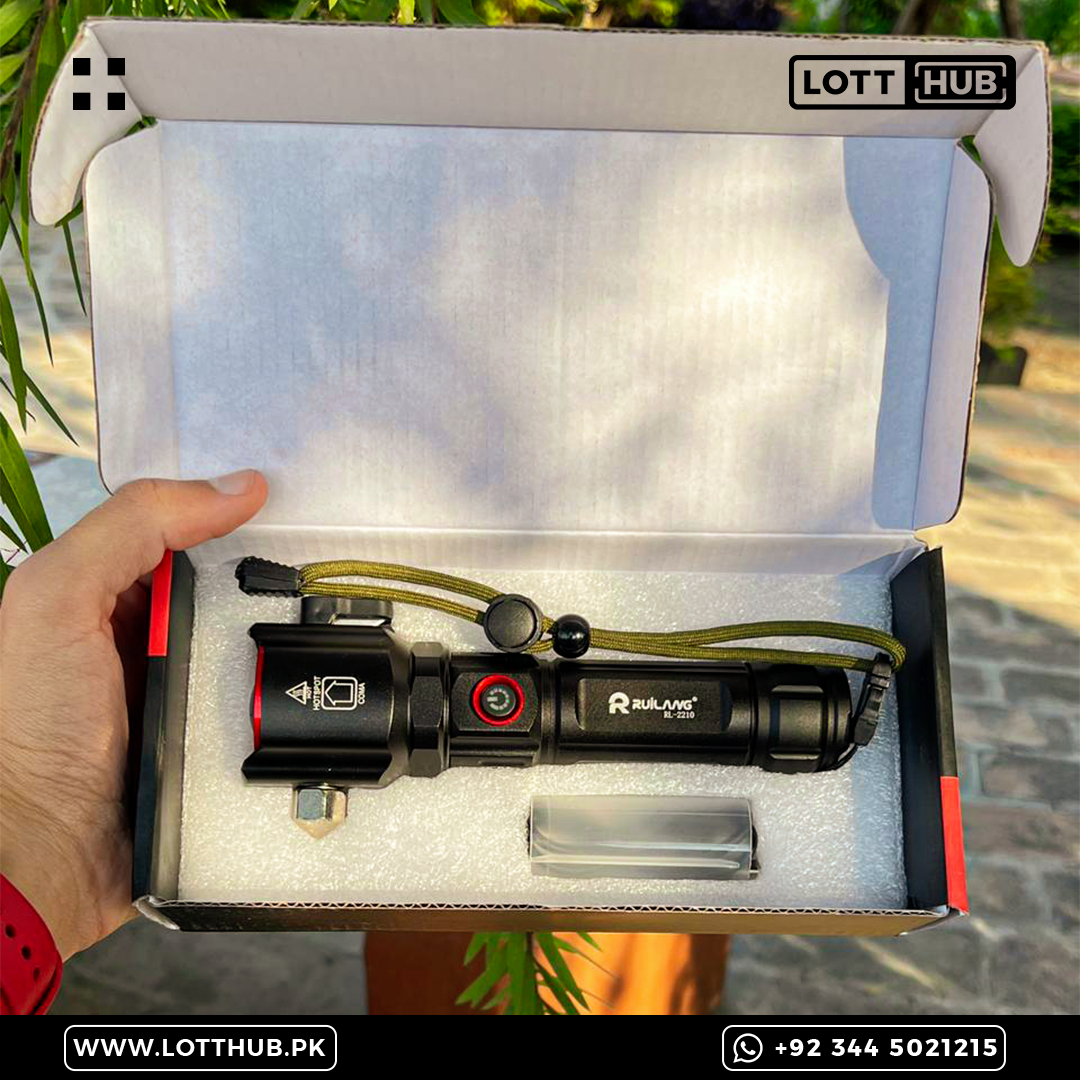 Lot Imported 5-in-1 Rechargeable Flashlight & Power Bank - 1KM Range