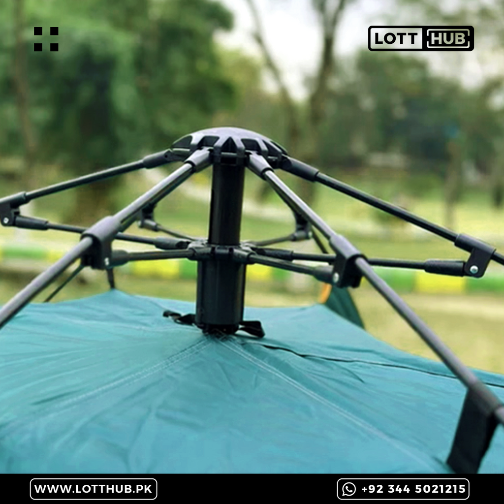 DOUBLE LAYER WATERPROOF OUTDOOR AUTOMATIC CAMPING TENT - 4 PERSON