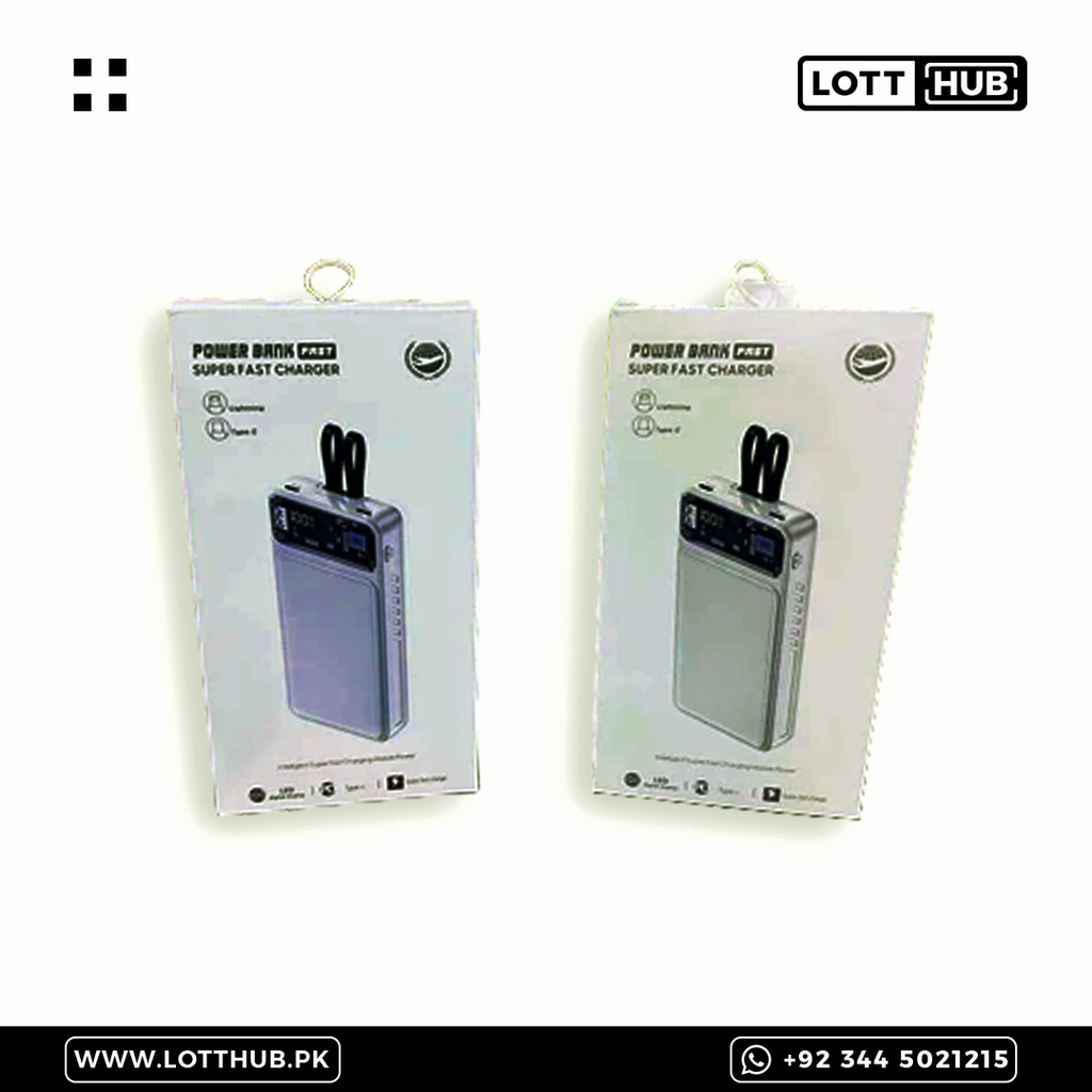 66W Modem Cat Power Bank Digital Display With 4 Built-In Fast Charging Mobile Cable