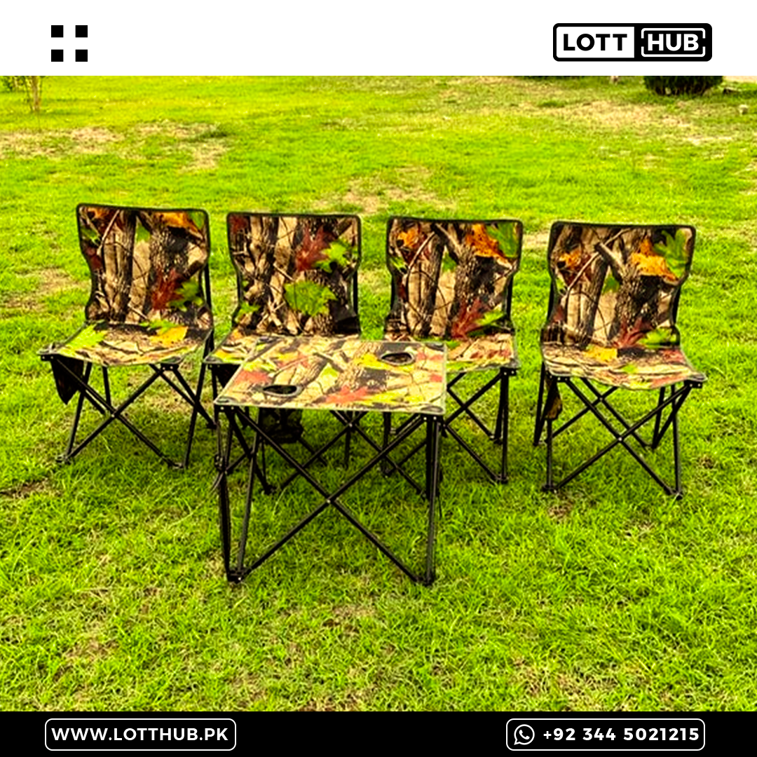 Lot Imported Folding Chair Set with Table