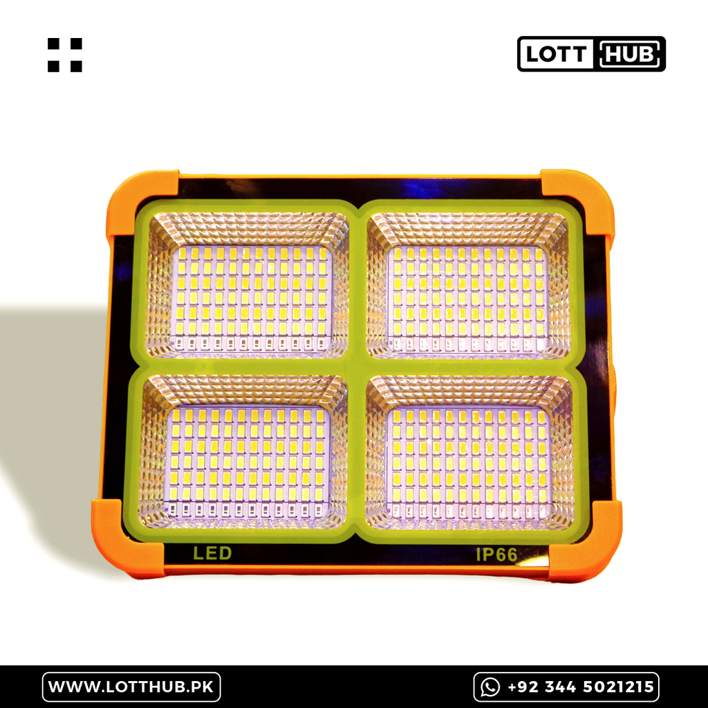 100W LED FLOOD LIGHT WITH SOLAR PANEL & POWER BANK