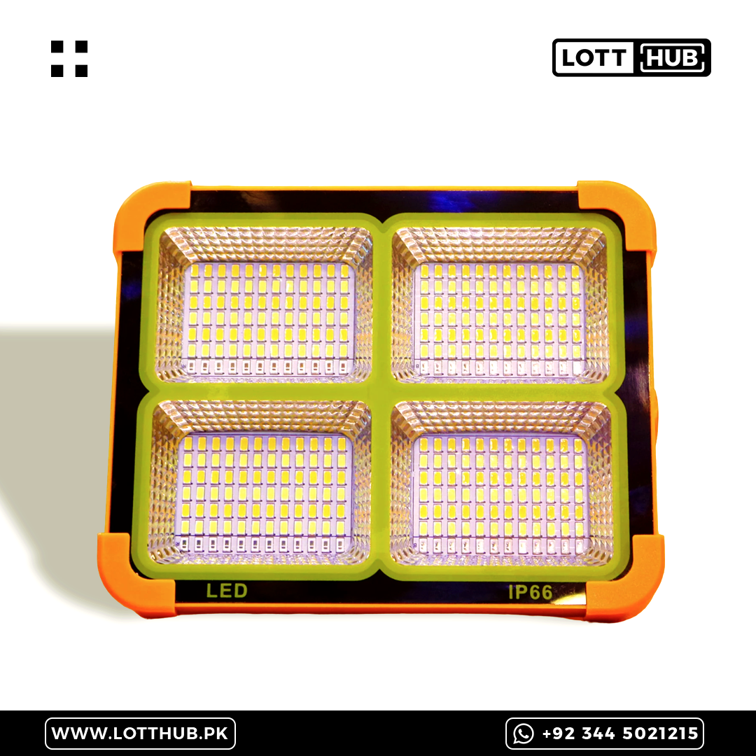 100W LED FLOOD LIGHT WITH SOLAR PANEL & POWER BANK