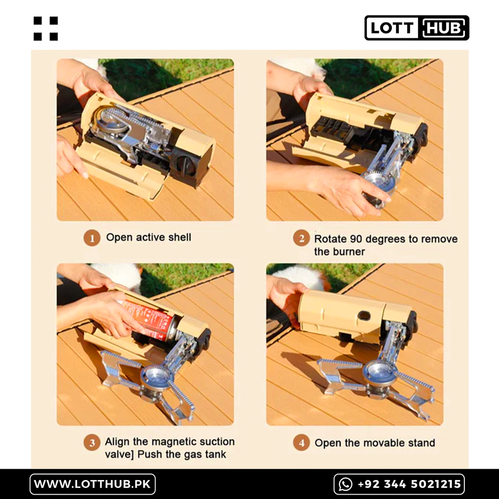 Portable Folding Gas Stove With Butane Can