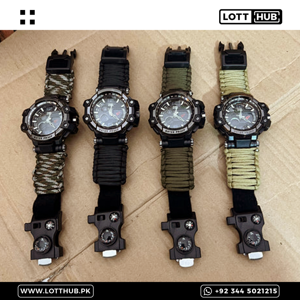 Lot Imported 6-in-1 Multifunctional Paracord Watch
