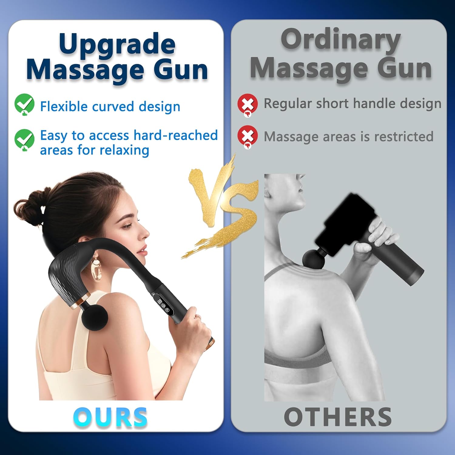 Electric Deep Body Massager with Upgraded Extension Handle ┃6 Speed Levels