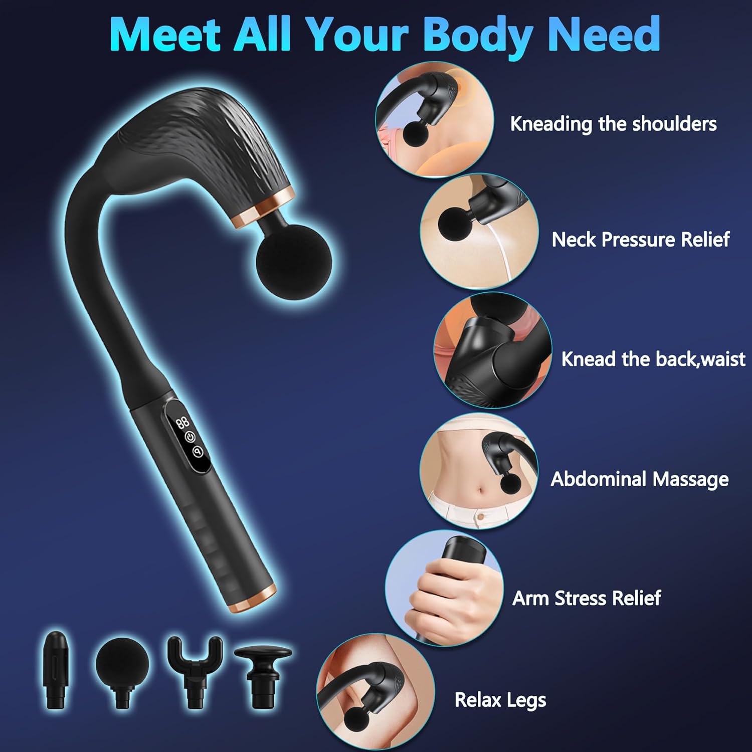 Electric Deep Body Massager with Upgraded Extension Handle ┃6 Speed Levels