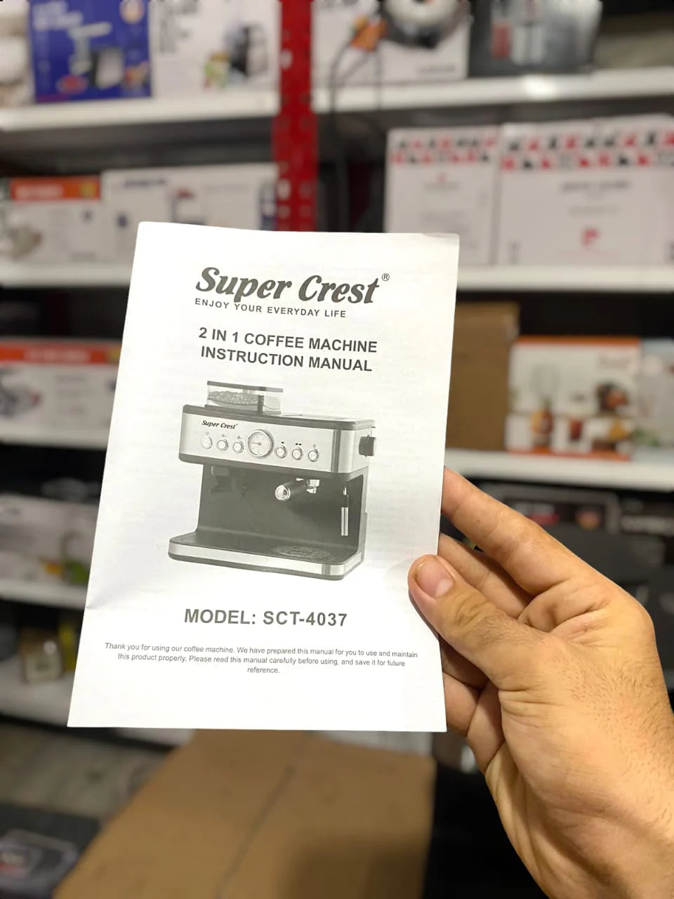 SUPER CREST 2 in 1 Big Size Coffee Machine 850W