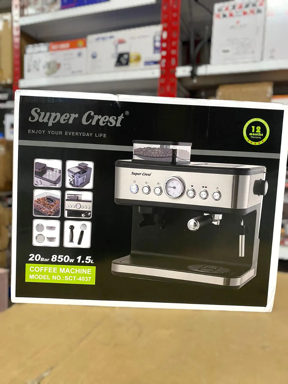 SUPER CREST 2 in 1 Big Size Coffee Machine 850W