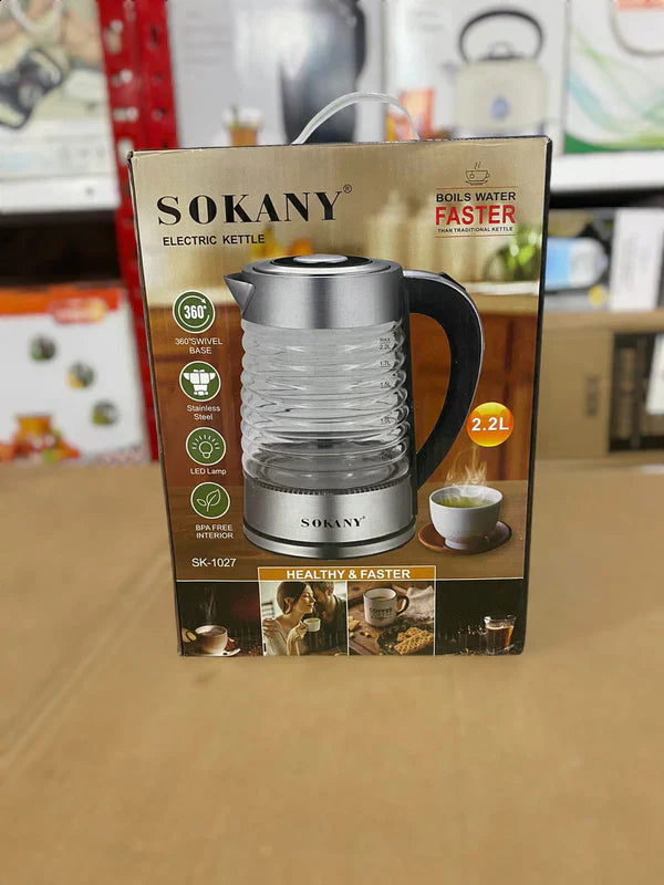 Sokany Electric Glass Kettle 2.2L