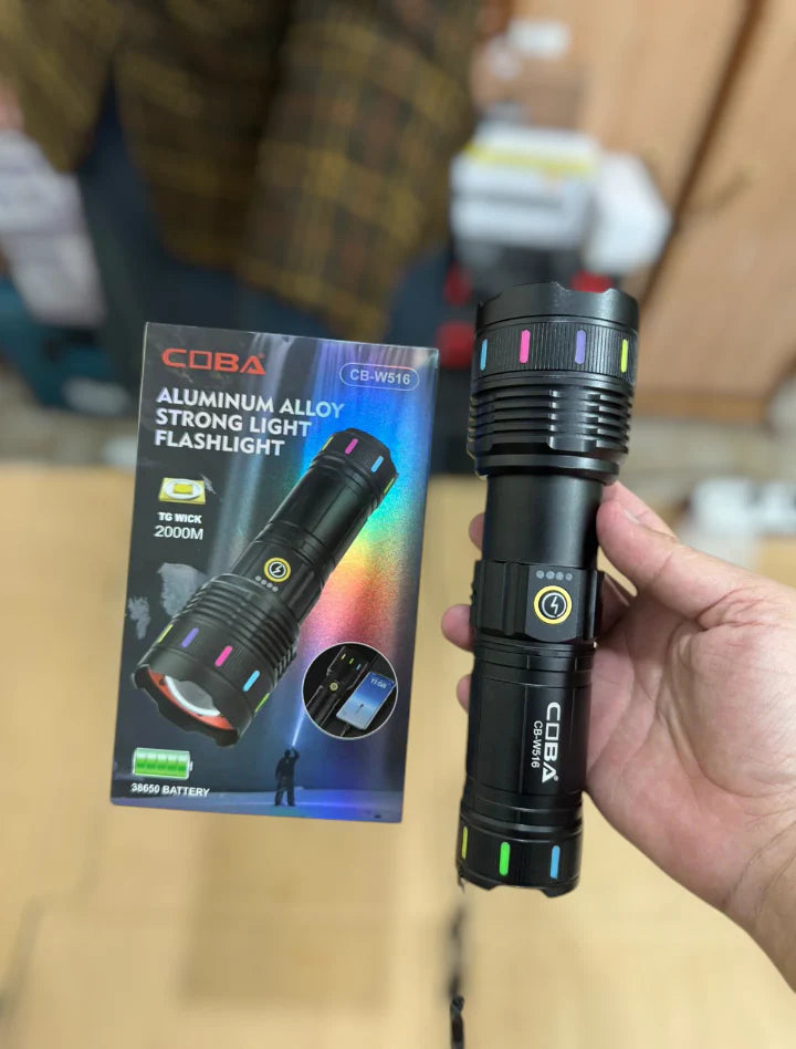 Lot Imported COBA High Beam Led Flashlight With 2-3 km Range