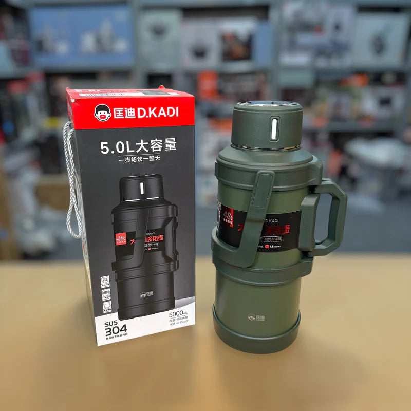 D.Kadi 5L Travel Thermos – 24–48Hrs Hot & Cold, Heavy-Duty for Outdoors