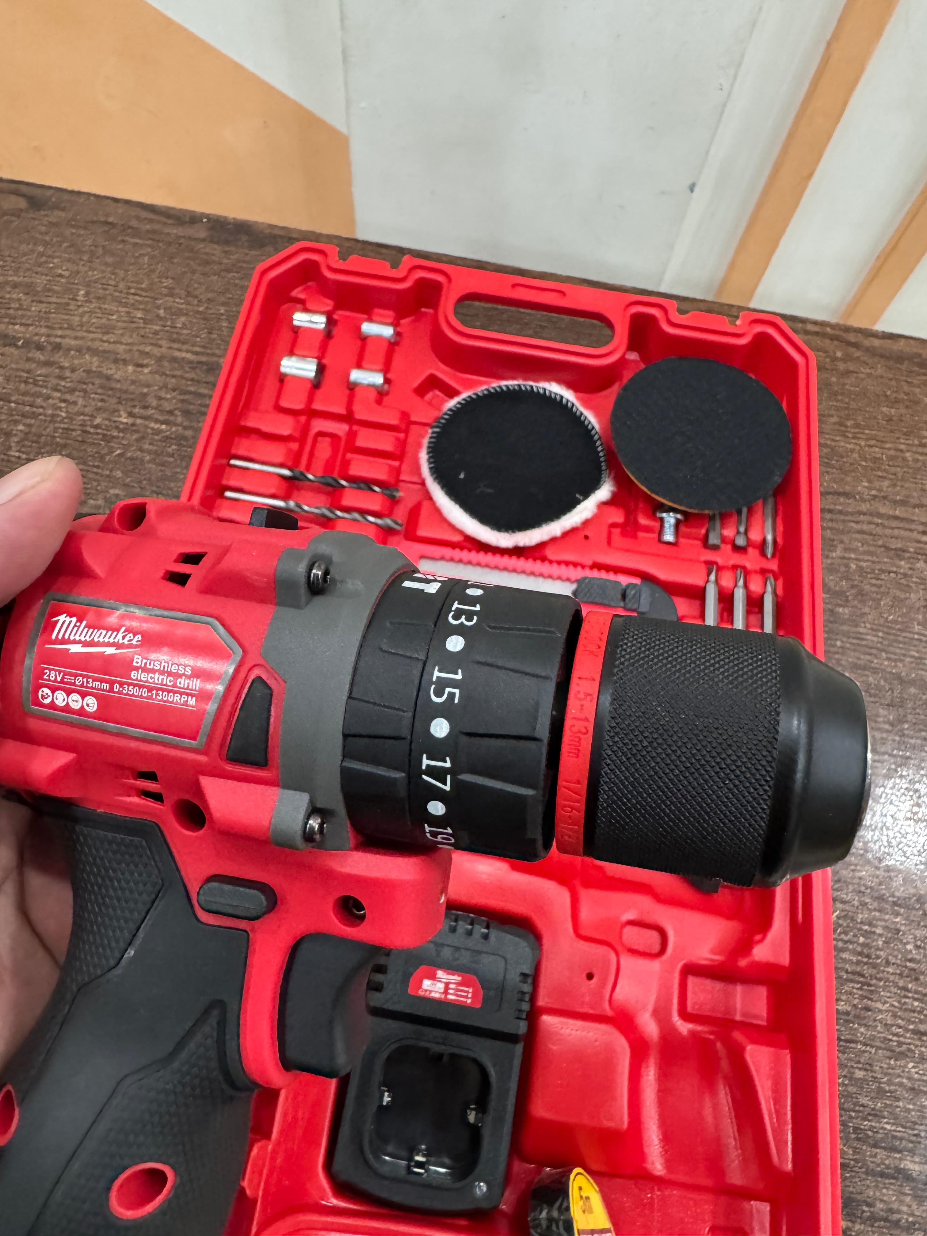 Milwaukee Brushless 28V Drill machine with Toolkit