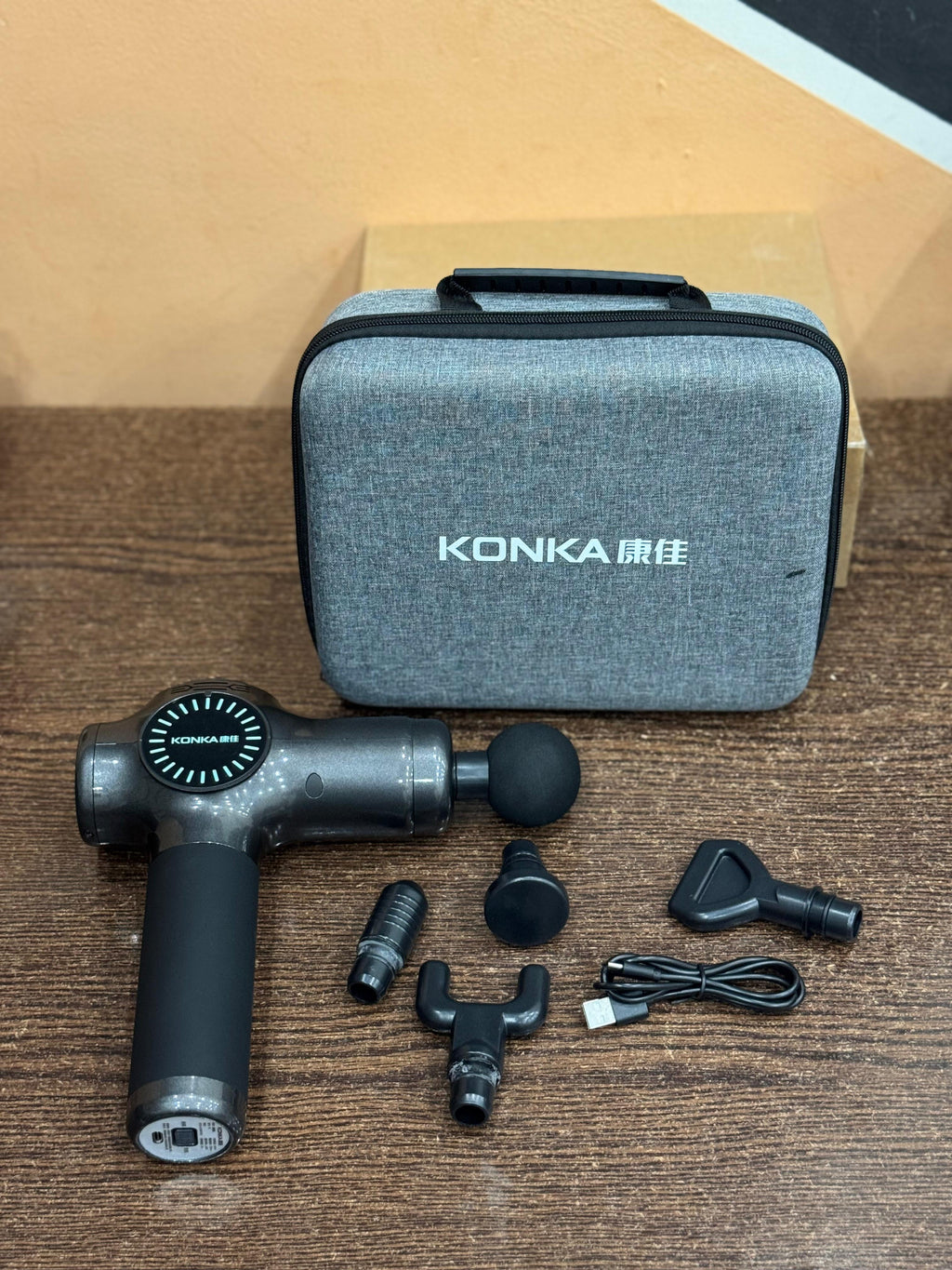 Konka Handheld Muscle Massager – 30-Speed & 5 Heads