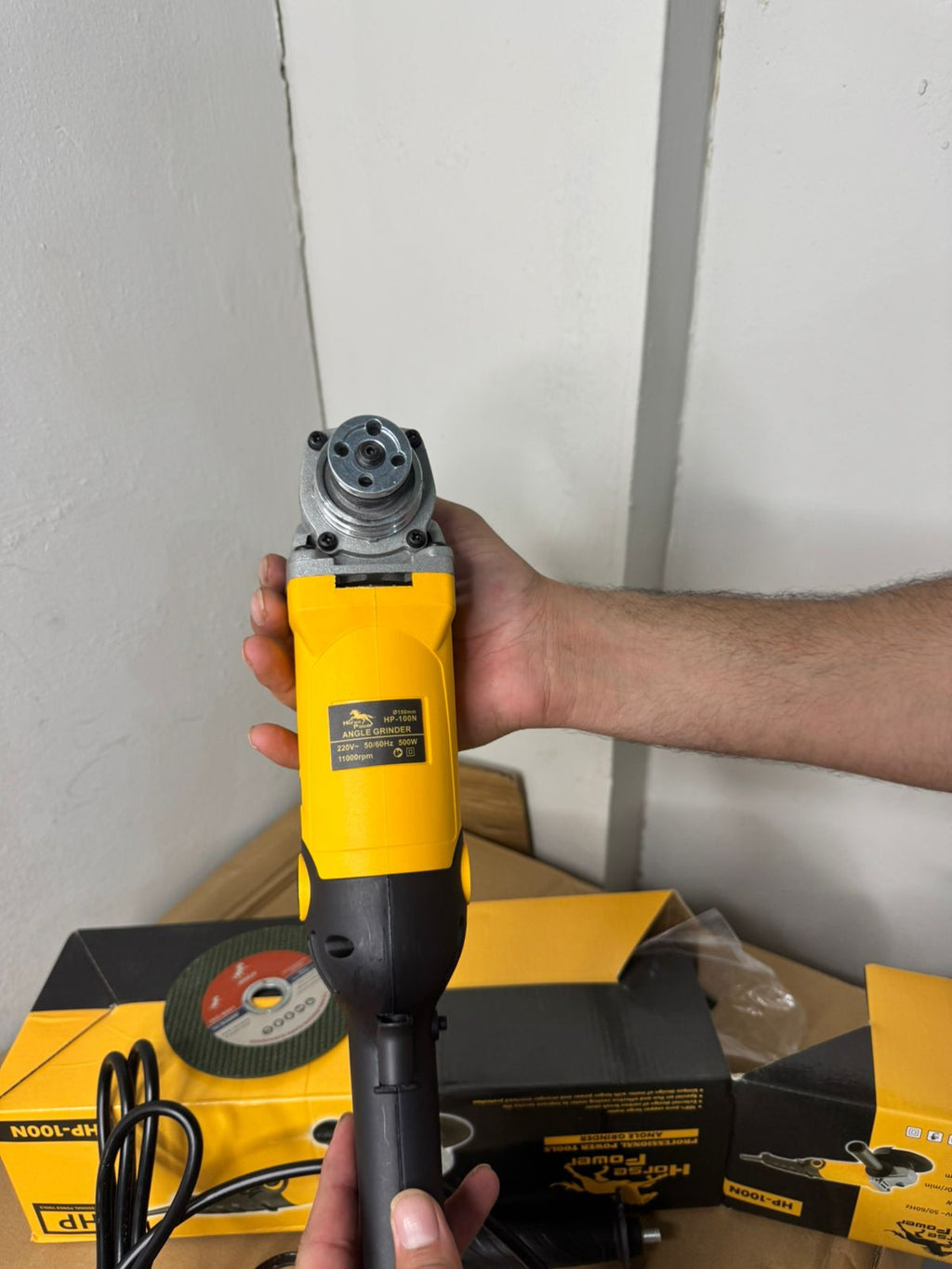 Heavy-Duty Electric Angle Grinder With Soft Grip