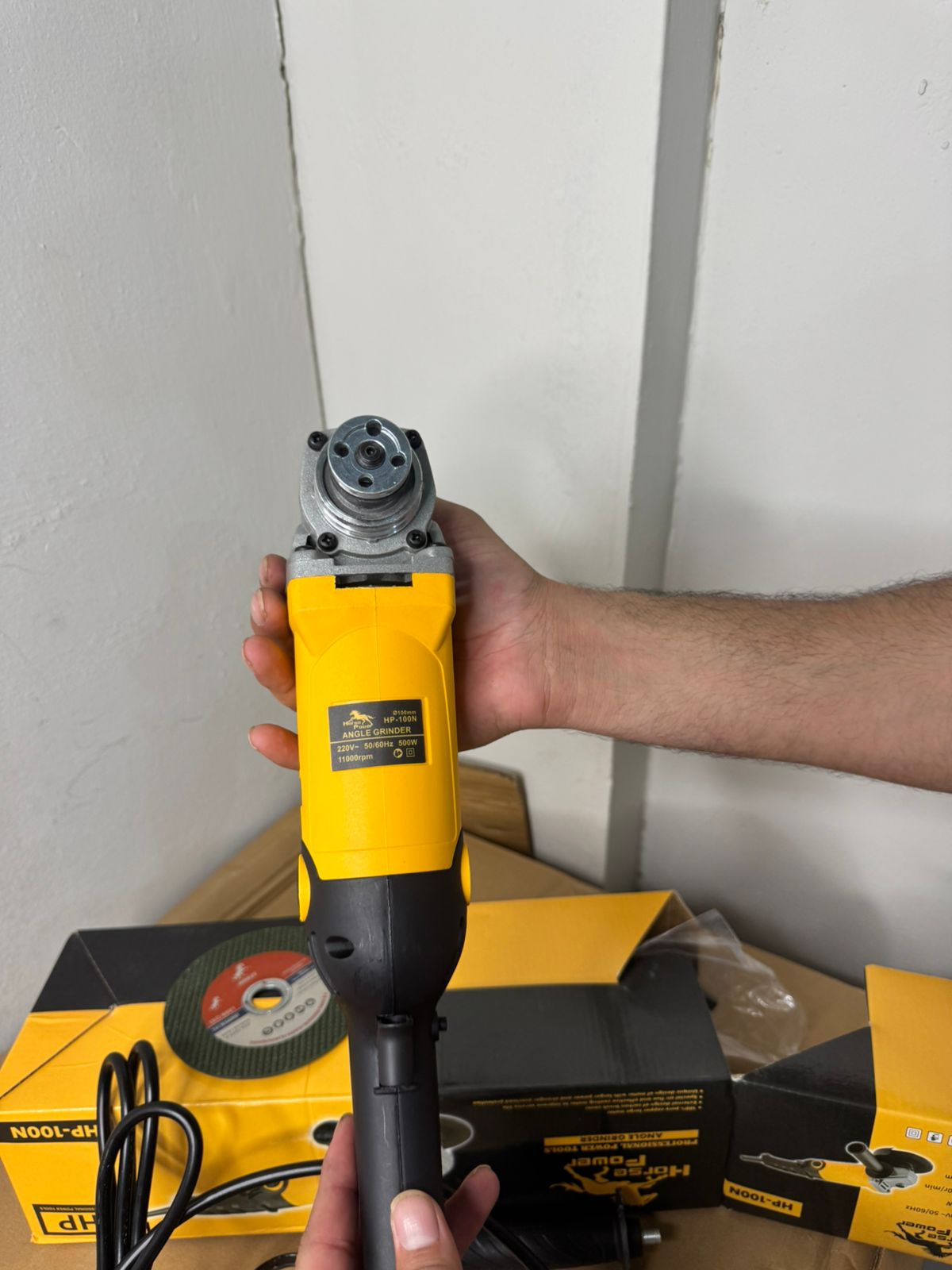 Heavy-Duty Electric Angle Grinder With Soft Grip