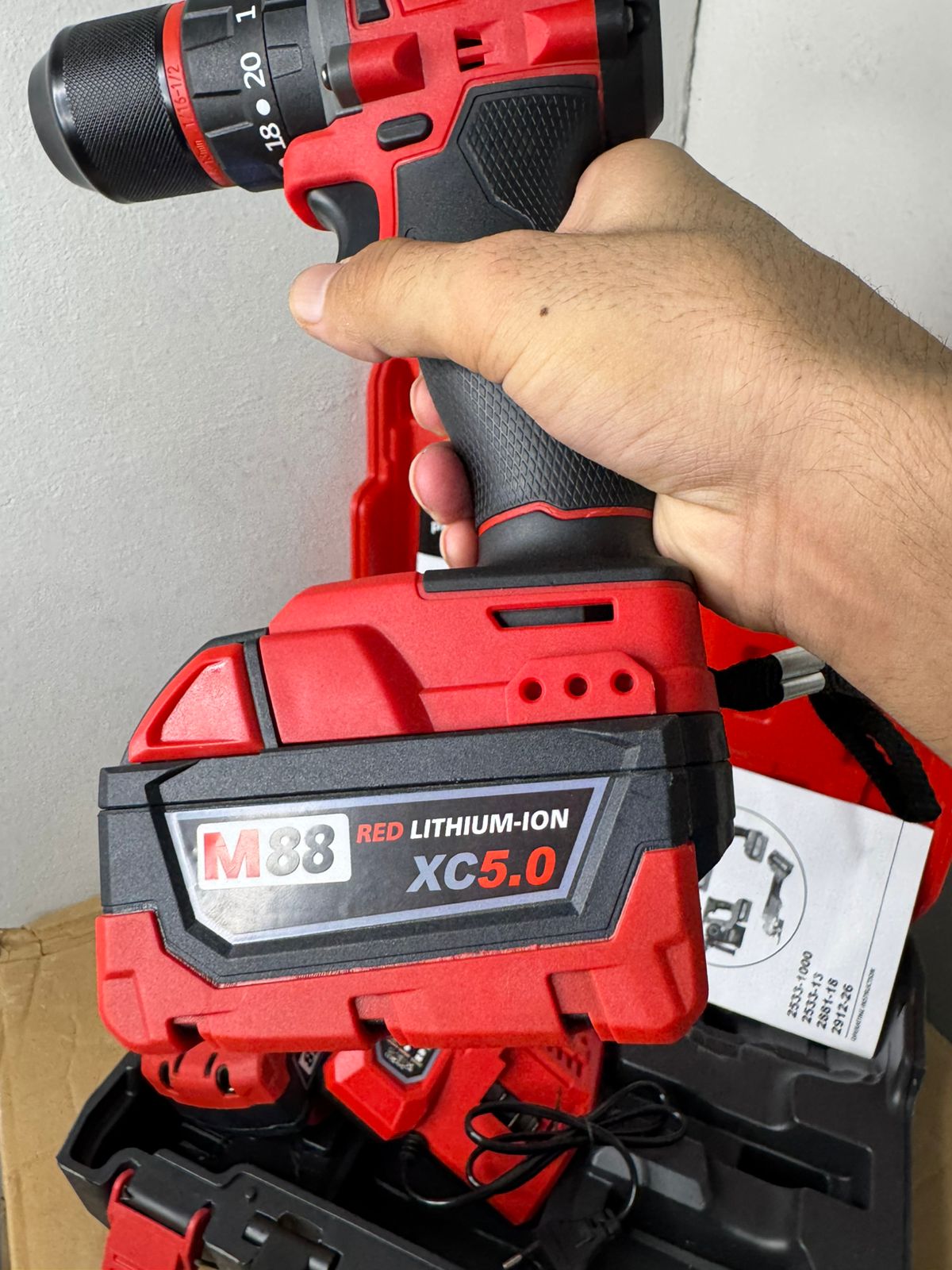 Milwaukee 88V High-Torque Brushless Drill with Dual Batteries