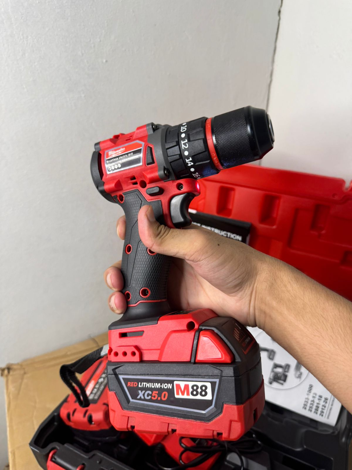 Milwaukee 88V High-Torque Brushless Drill with Dual Batteries