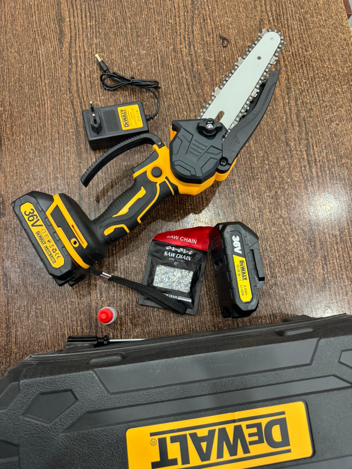 DeWalt 36V Brushless Rechargeable Chainsaw Kit – Dual Battery