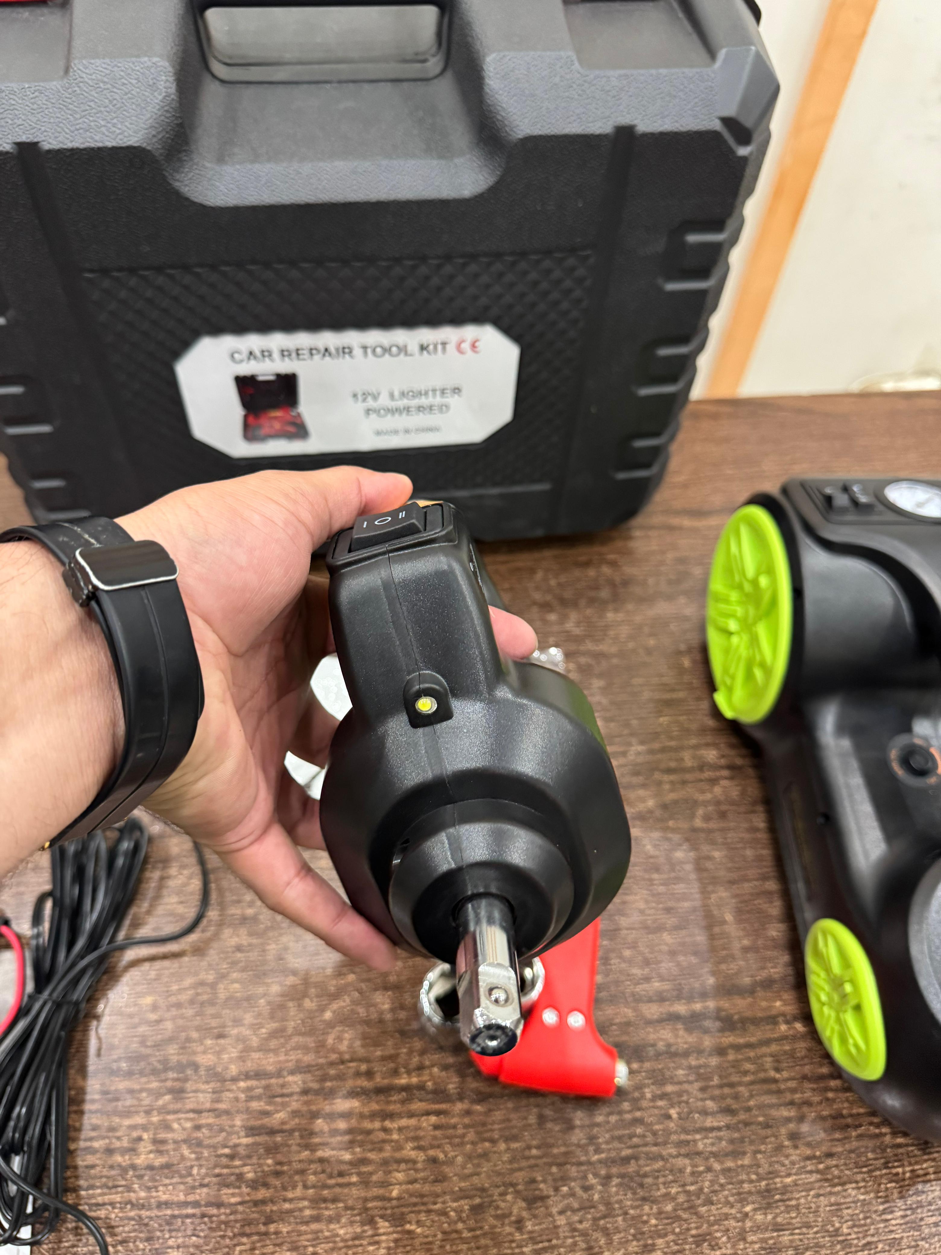 Imported 12V 3-in-1 Car Jack, Compressor & Electric Wrench Set