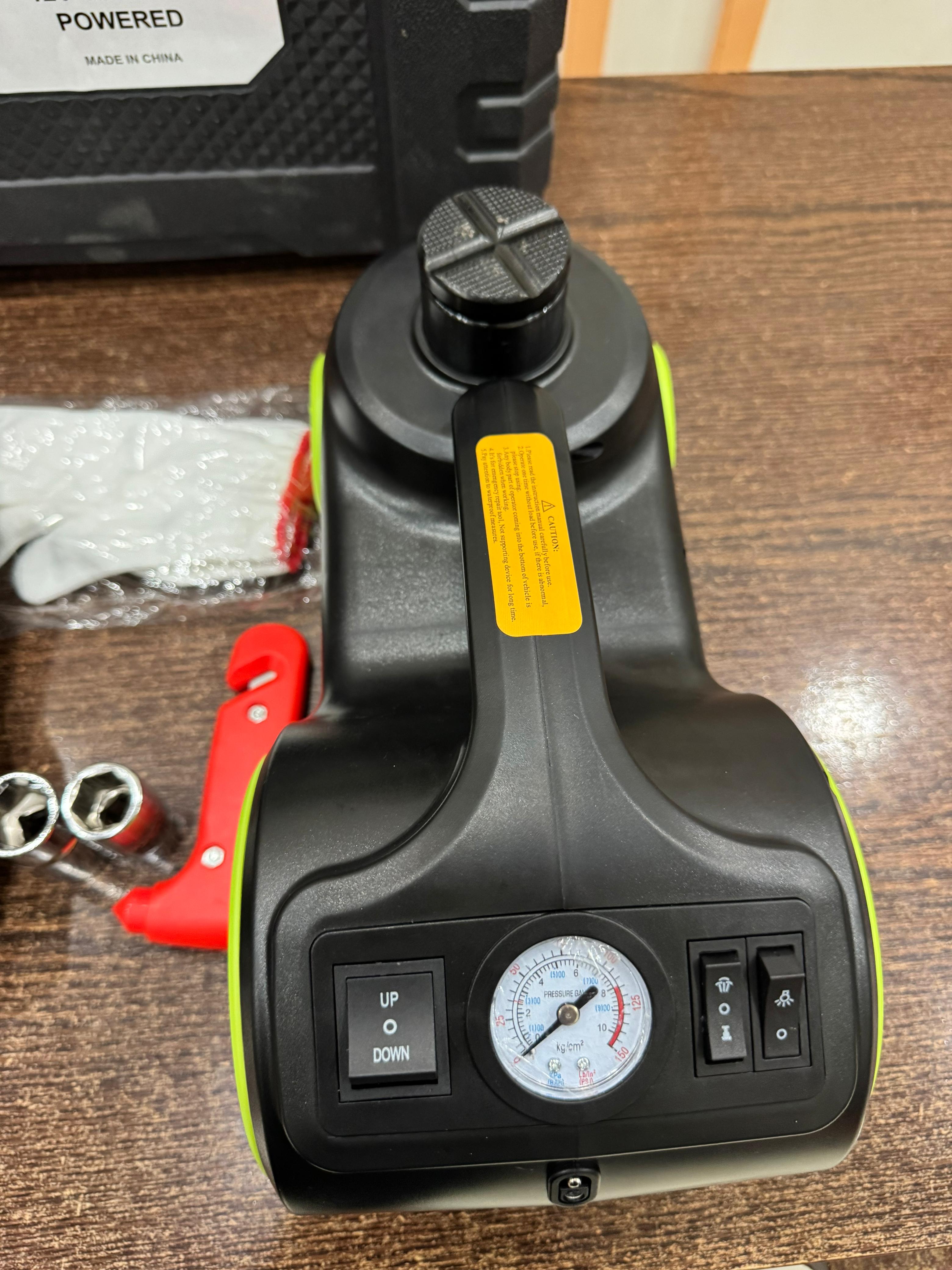 Imported 12V 3-in-1 Car Jack, Compressor & Electric Wrench Set