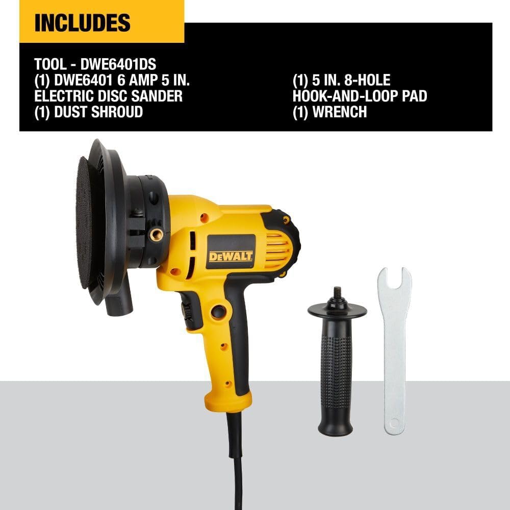 DEWALT Disk Polisher 700 W  5" Variable Speed Disc Sander with Dust Shroud