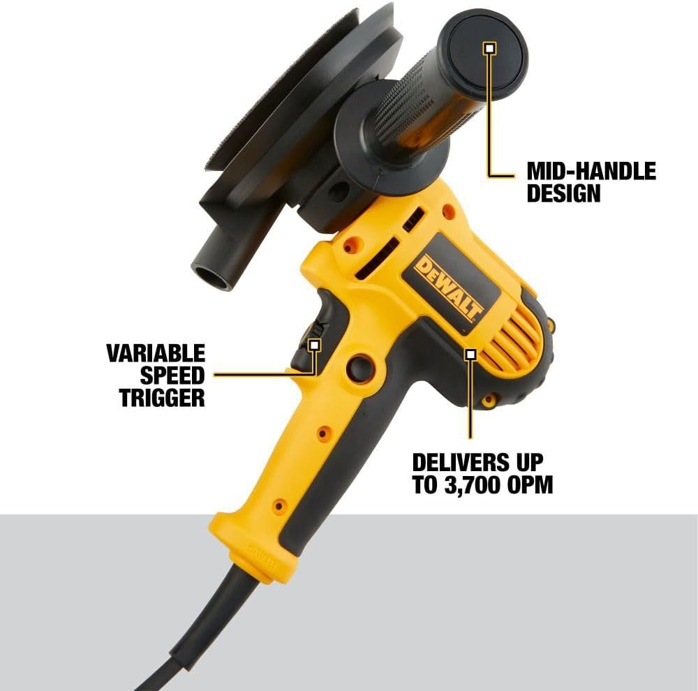 DEWALT Disk Polisher 700 W  5" Variable Speed Disc Sander with Dust Shroud