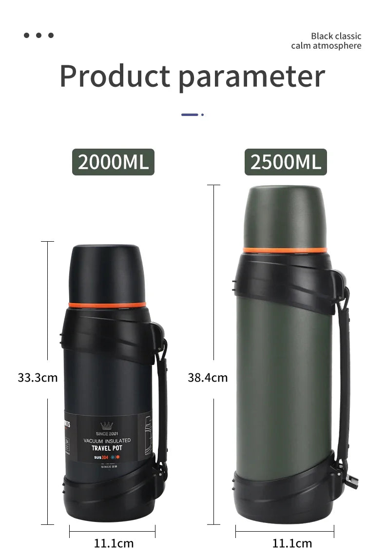 2L/2.5L Imported Travel Thermos Flask | 12 Hours Working