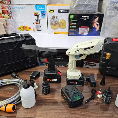 New Cordless Portable High Pressure Electric Car Washer Gun With 21v 2 Rechargeable Battery