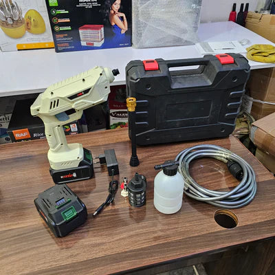 New Cordless Portable High Pressure Electric Car Washer Gun With 21v 2 Rechargeable Battery
