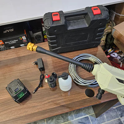 New Cordless Portable High Pressure Electric Car Washer Gun With 21v 2 Rechargeable Battery