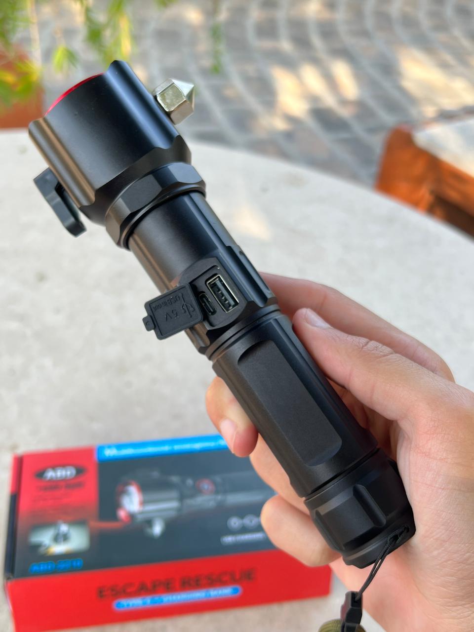 Lot Imported 5-in-1 Rechargeable Flashlight & Power Bank - 1KM Range
