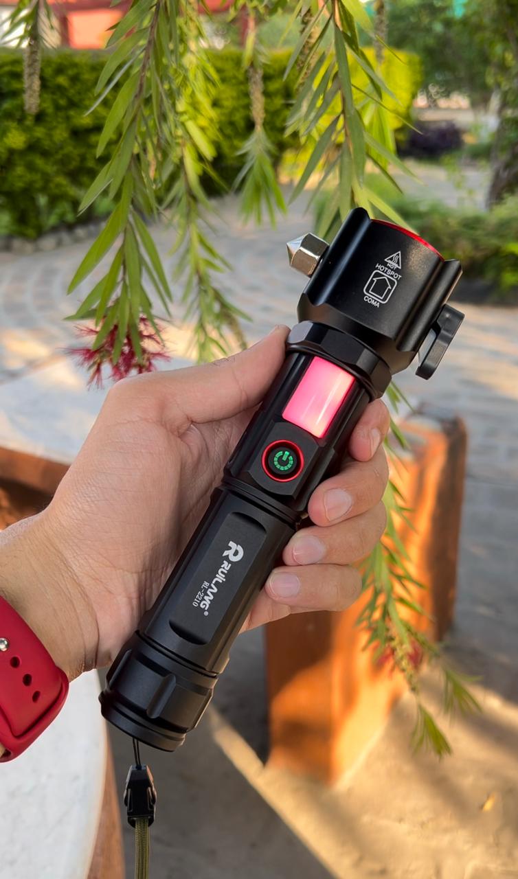 Lot Imported 5-in-1 Rechargeable Flashlight & Power Bank - 1KM Range