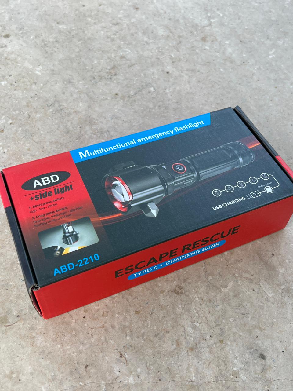 Lot Imported 5-in-1 Rechargeable Flashlight & Power Bank - 1KM Range