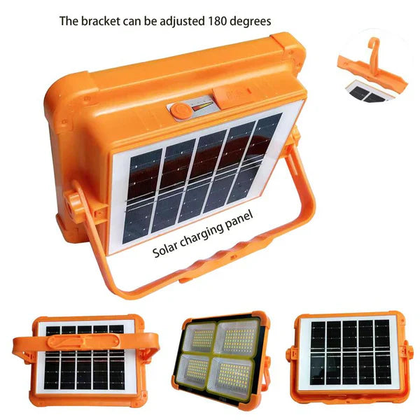 100W LED Flood Light with Solar Panel & Power Bank