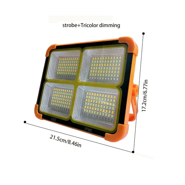100W LED Flood Light with Solar Panel & Power Bank
