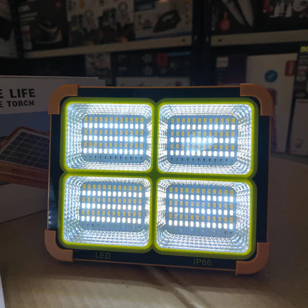 100W LED Flood Light with Solar Panel & Power Bank
