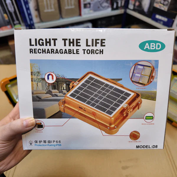 100W LED Flood Light with Solar Panel & Power Bank