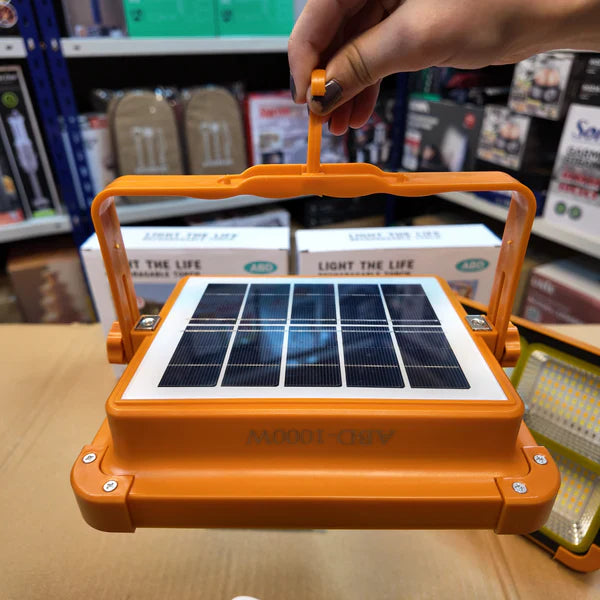 100W LED Flood Light with Solar Panel & Power Bank