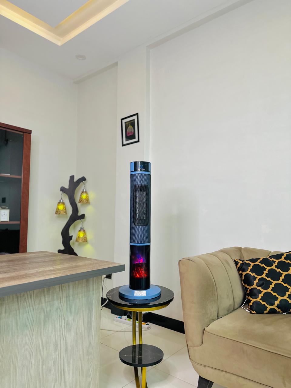 LOTT IMPORTED TOWER HEATER WITH FLAME DISPLAY