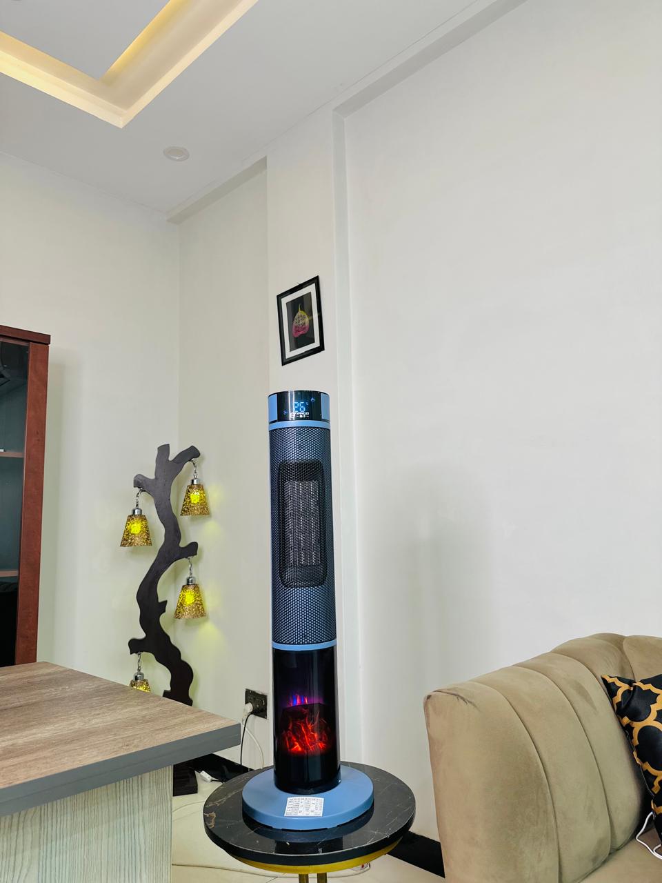 LOTT IMPORTED TOWER HEATER WITH FLAME DISPLAY